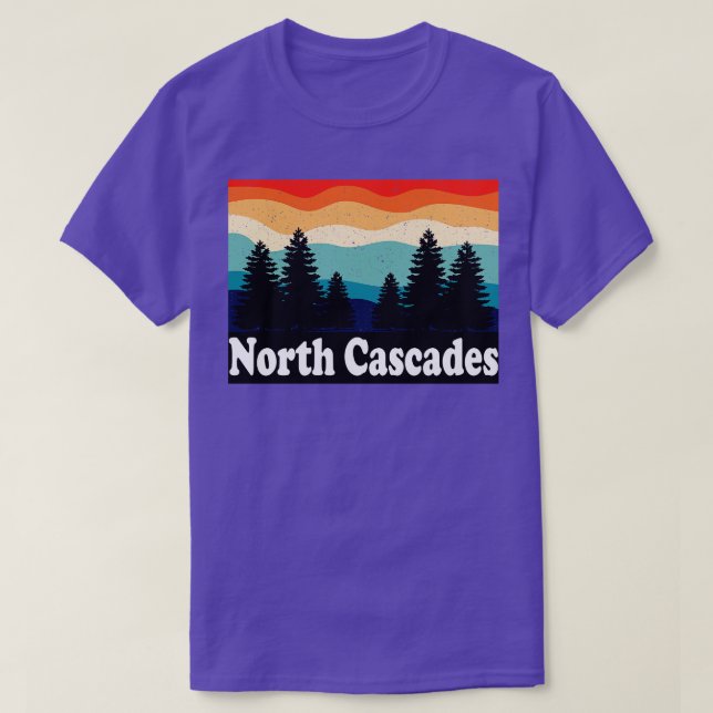 North Cascades Washington Retro T-Shirt (Design Front)