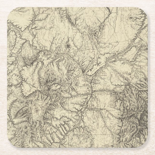 North Central New Mexico Square Paper Coaster (Front)