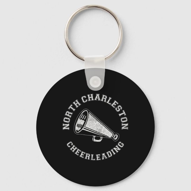 North Charleston Cheer Distressed Retro 90's Cheer Key Ring (Front)