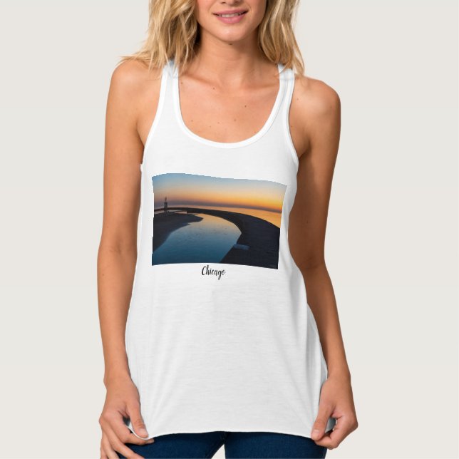 North Chicago Lighthouse Dawn Tank Top (Front)