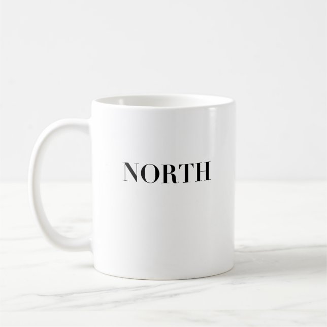 North | Classic Timeless Minimal Black Logo Coffee Mug (Left)