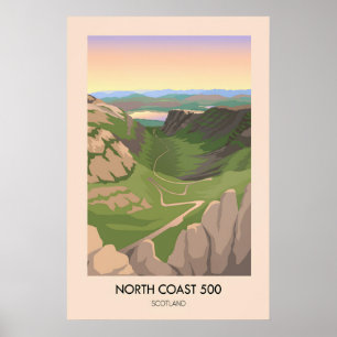 North Coast 500 Scotland Bealach na Bà Travel Poster