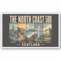 North Coast 500 Scotland Landmarks Illustration
