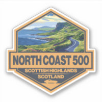 North Coast 500 Scotland Travel Art Badge