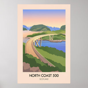 North Coast 500 Scotland Travel Poster