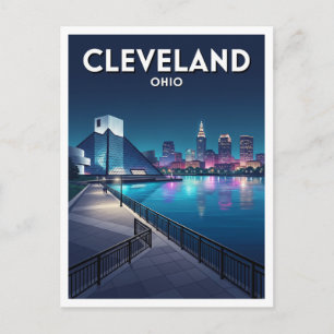 North Coast Harbour and Cleveland skyline Ohio Postcard