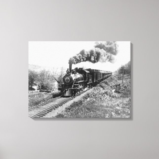 North Coast Limited Railway Train near Canvas Print (Front)