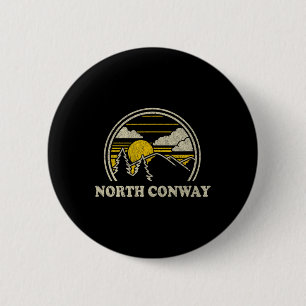 North Conway New Hampshire Nh T Shirt Vintage Hiki 6 Cm Round Badge