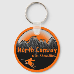 North Conway New Hampshire skier Key Ring