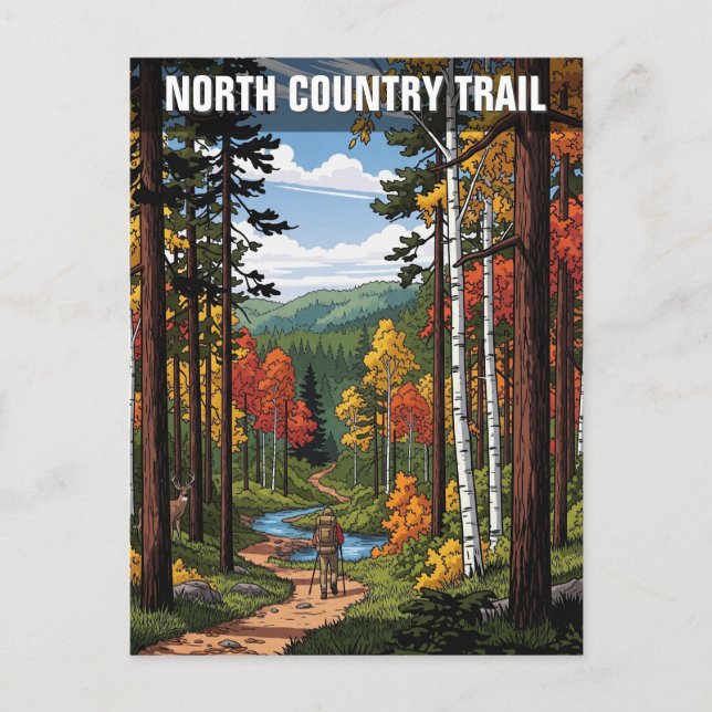 North Country Trail Hiking Travel Postcard (Front)