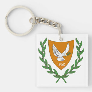 north cyprus country coat arms symbol emblem flag  key ring