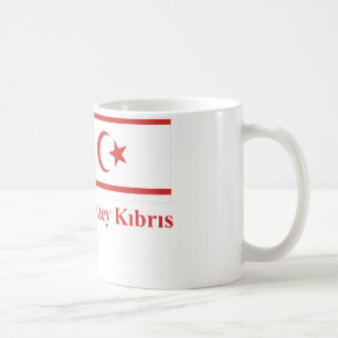North Cyprus Flag with Name in Turkish Coffee Mug