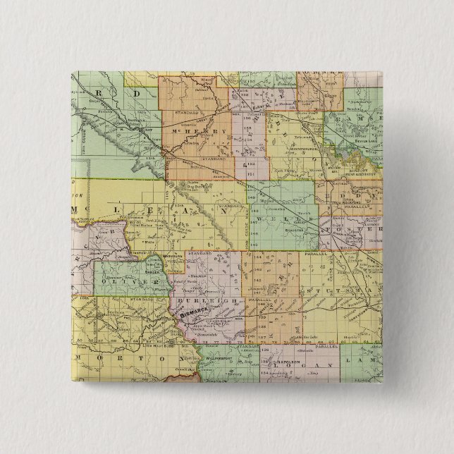 North Dakota 15 Cm Square Badge (Front)