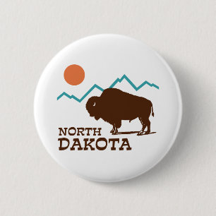 North Dakota 6 Cm Round Badge