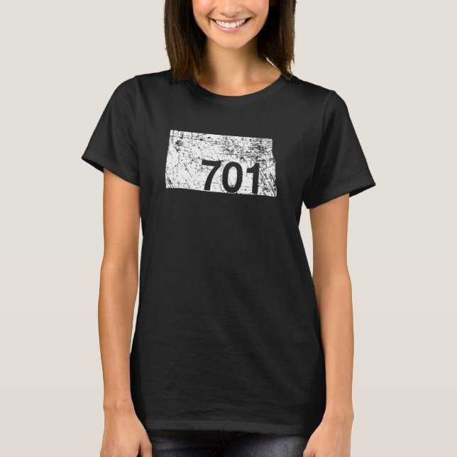 North Dakota Area Code 701 Hometown Souvenir Gift T-Shirt (Front)