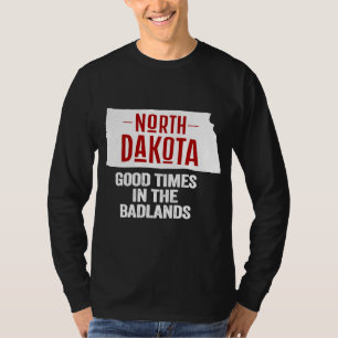 North Dakota Badlands State Retro USA geography T-Shirt