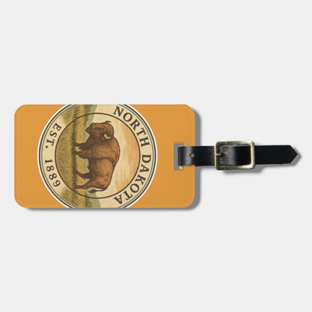 North Dakota  Buffalo  Luggage Tag (Front Horizontal)