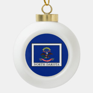 North Dakota Ceramic Ball Christmas Ornament