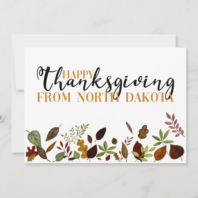 North Dakota Fall Foliage Thanksgiving Card (Front)