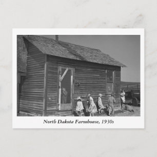 North Dakota Farmhouse, 1930s Postcard