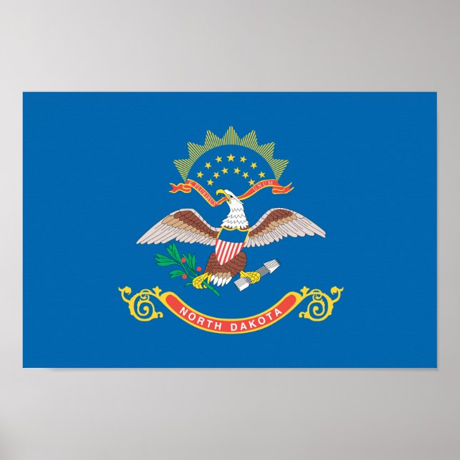 NORTH DAKOTA Flag Pattern Poster (Front)