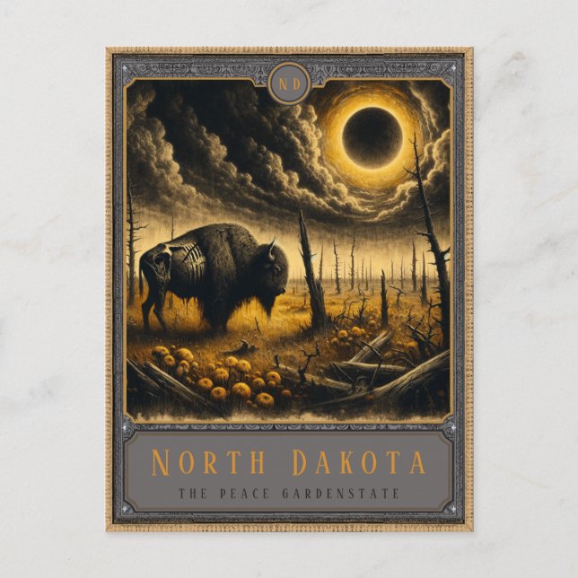 North Dakota | Gothic Art Postcard (Front)