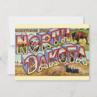 North Dakota Greetings Postcard