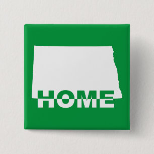 North Dakota Home Away From State Button Badge Pin