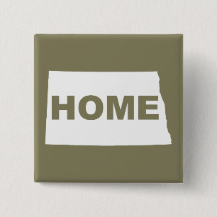 North Dakota Home Away From State Button Badge Pin