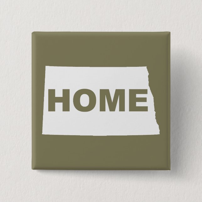 North Dakota Home Away From State Button Badge Pin (Front)