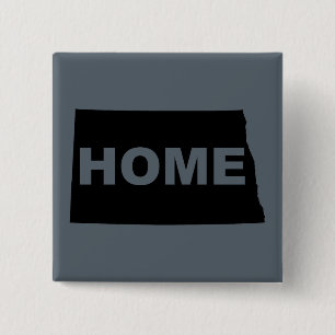North Dakota Home Away From State Button Badge Pin