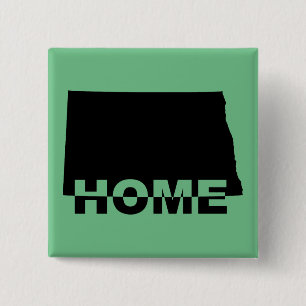 North Dakota Home Away From State Button Badge Pin