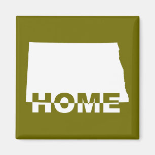 North Dakota Home Away From State Fridge Magnet