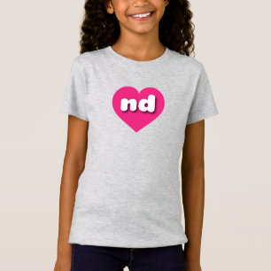 North Dakota hot pink heart - I love nd T-Shirt
