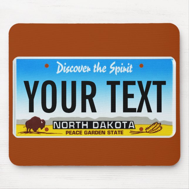 North Dakota license plate mouse pad (Front)