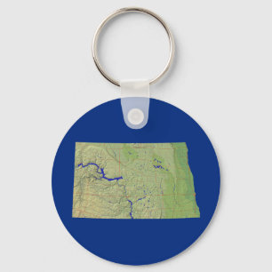 North Dakota Map Keychain