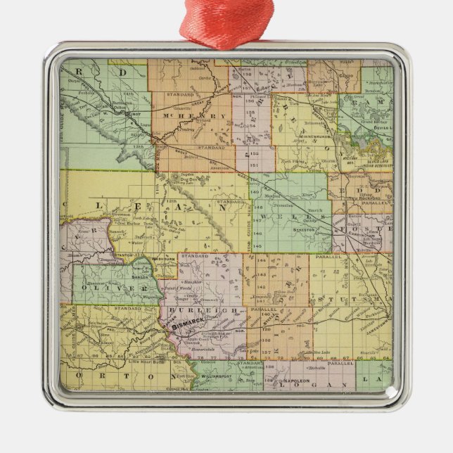 North Dakota Metal Tree Decoration (Front)