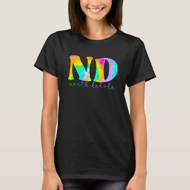 North Dakota Nd Tie Dye T-Shirt (Front)