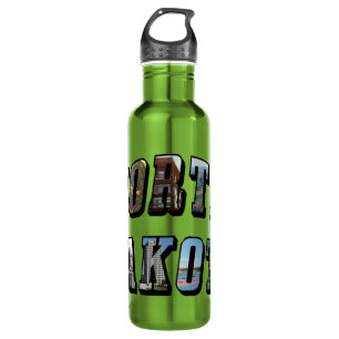 North Dakota Picture Text 710 Ml Water Bottle