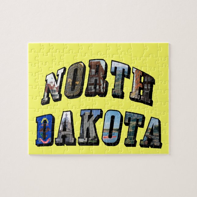 North Dakota Picture Text Jigsaw Puzzle (Horizontal)