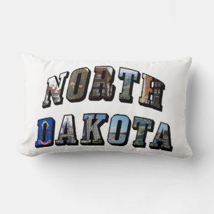 North Dakota Picture Text Lumbar Cushion