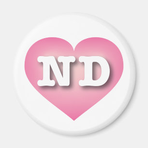 North Dakota Pink Fade Heart - Big Love Magnet