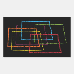 north dakota pride blur rectangular sticker