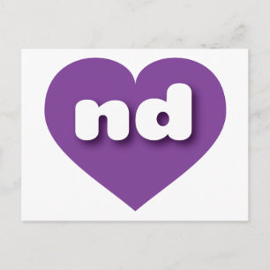 North Dakota purple heart - I love nd Postcard