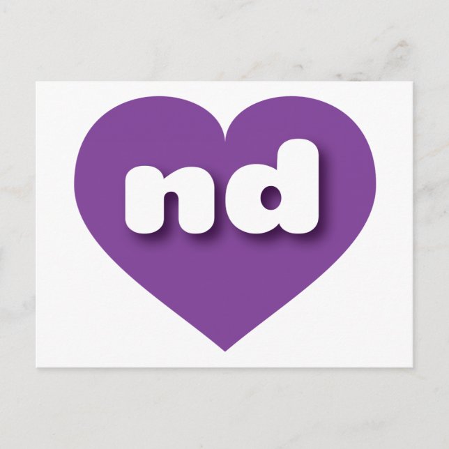 North Dakota purple heart - I love nd Postcard (Front)