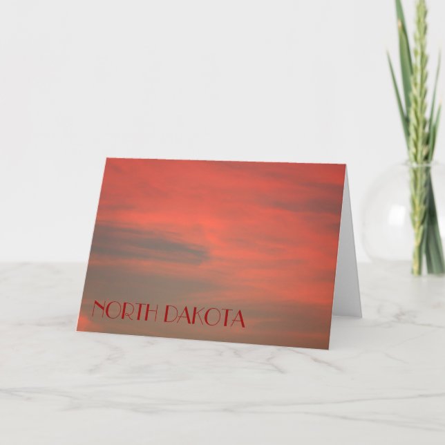 NORTH DAKOTA Red Sky Note Card (Front)