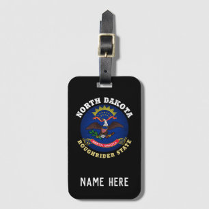 NORTH DAKOTA ROUGHRIDER STATE FLAG LUGGAGE TAG
