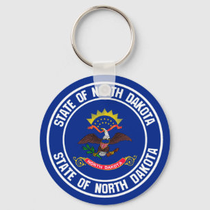 North Dakota Round Emblem Key Ring