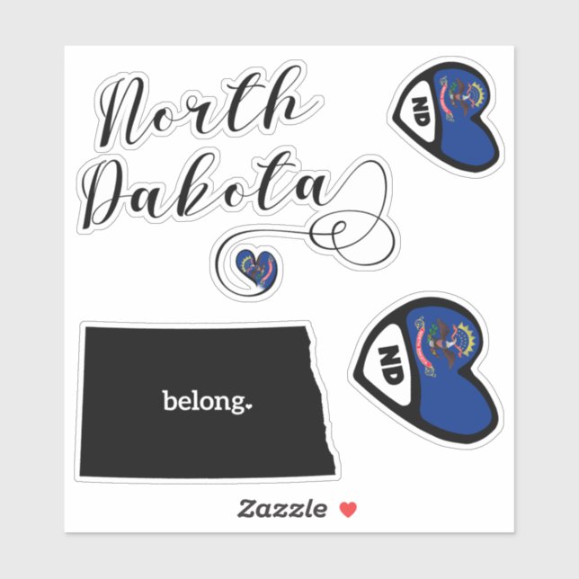 North Dakota Sheet of Die Cut Stickers (Sheet)