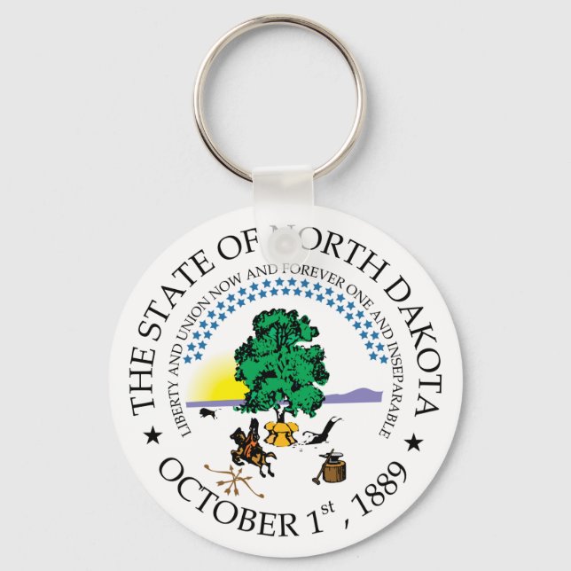 North Dakota sign Key Ring (Front)